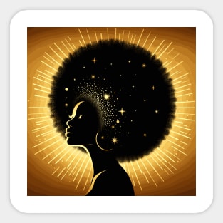 Afrocentric Queen Gold Sticker